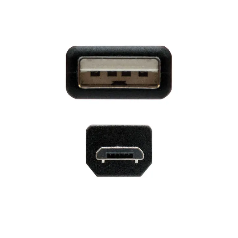 Nano Cable USB2.0 Tipo A/M Micro B/M Negro 0.8m - Cable USB