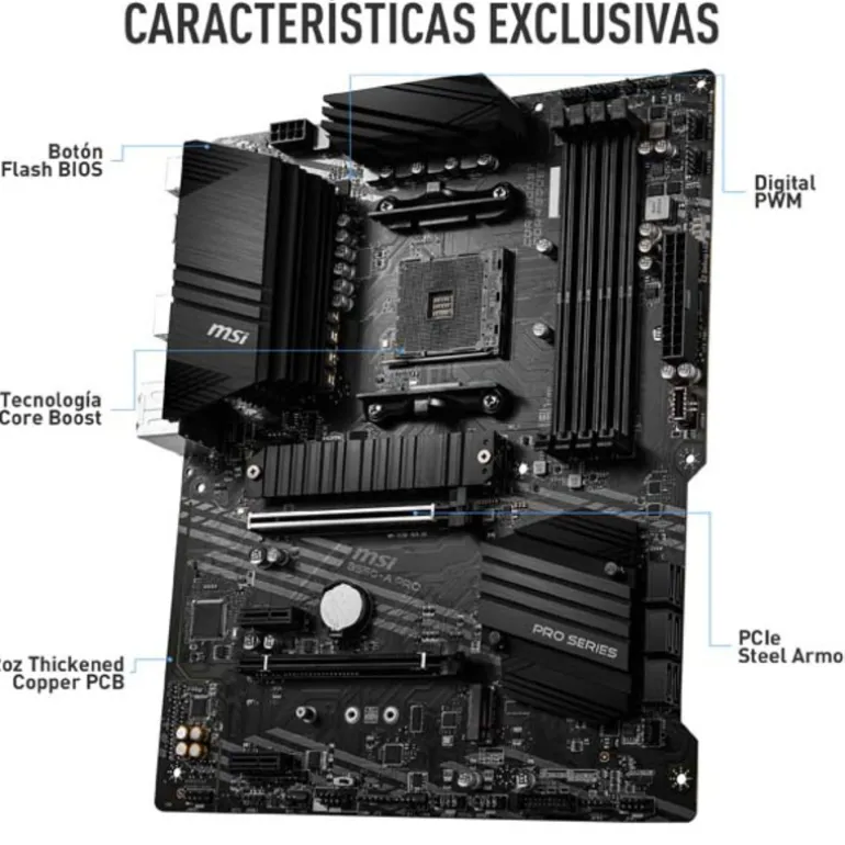 Pack AMD Ryzen 5 5500 4.2GHz Boxed + MSI B550-A PRO