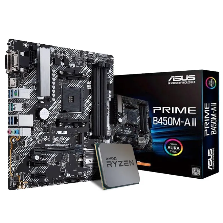 Pack AMD Ryzen 5 5500GT 4.4GHz Tray + Asus Prime A520M-K