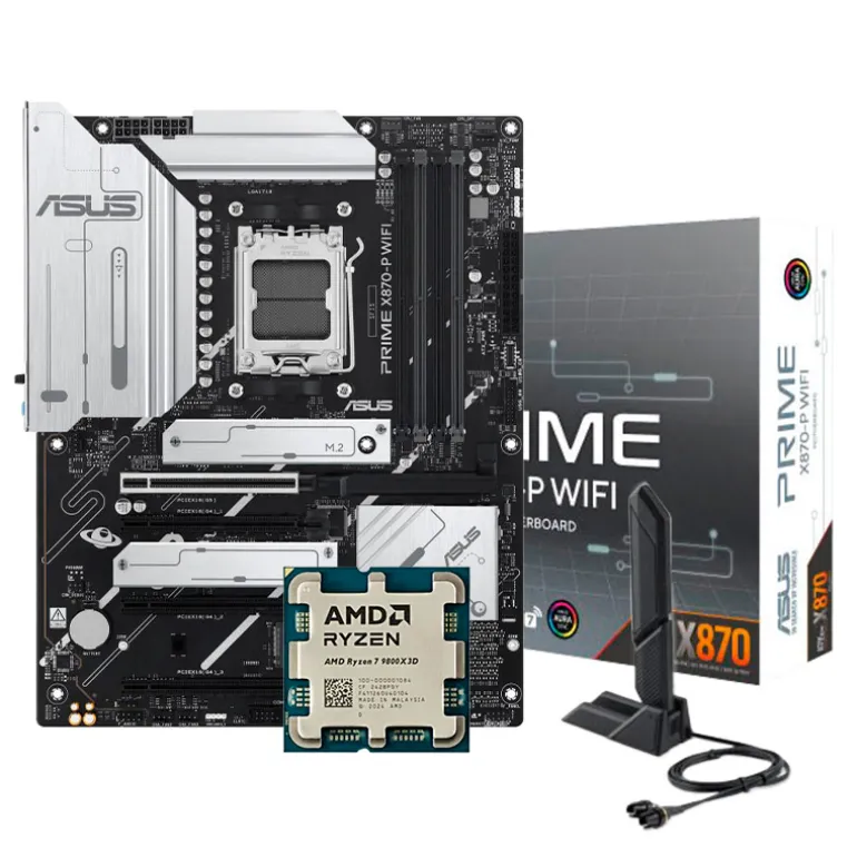 Pack AMD Ryzen 7 9800X3D 5.2GHz Tray + Asus TUF Gaming B650-E WIFI