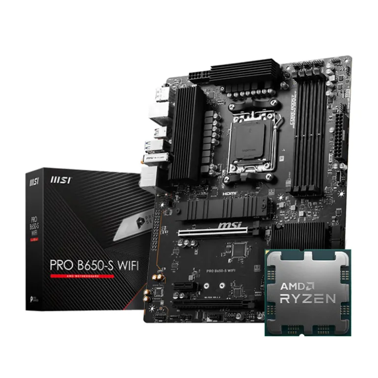 Pack AMD Ryzen 7 9800X3D 5.2GHz Tray + MSI PRO B650-S WIFI