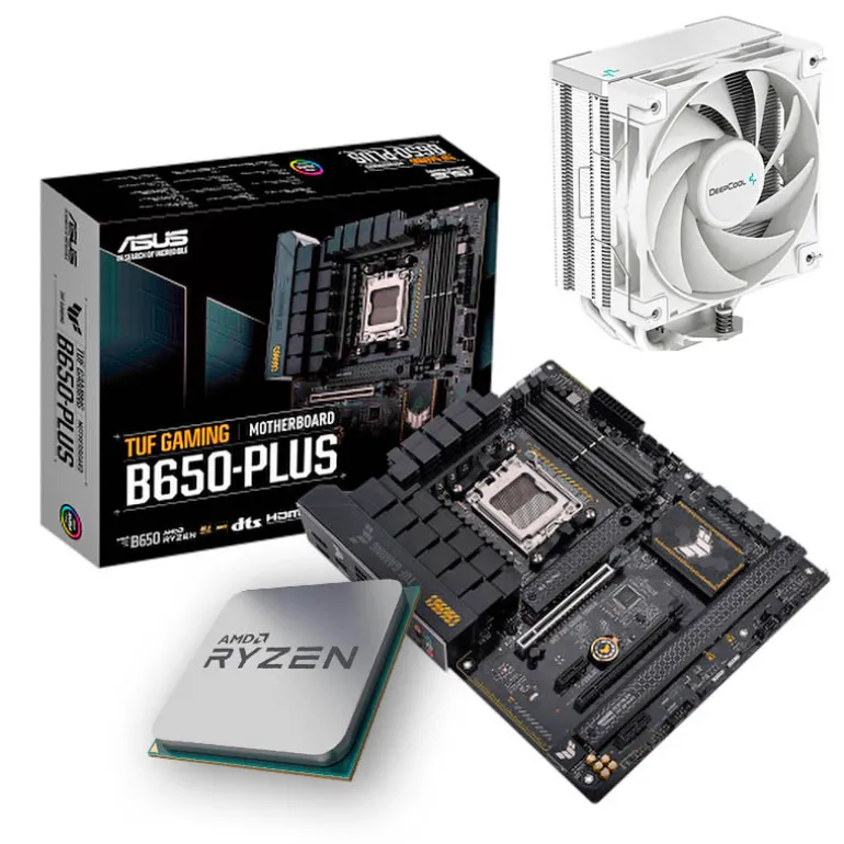 Pack Asus TUF Gaming B650-PLUS + AMD Ryzen 5 7600 + DeepCool AK400 Blanco
