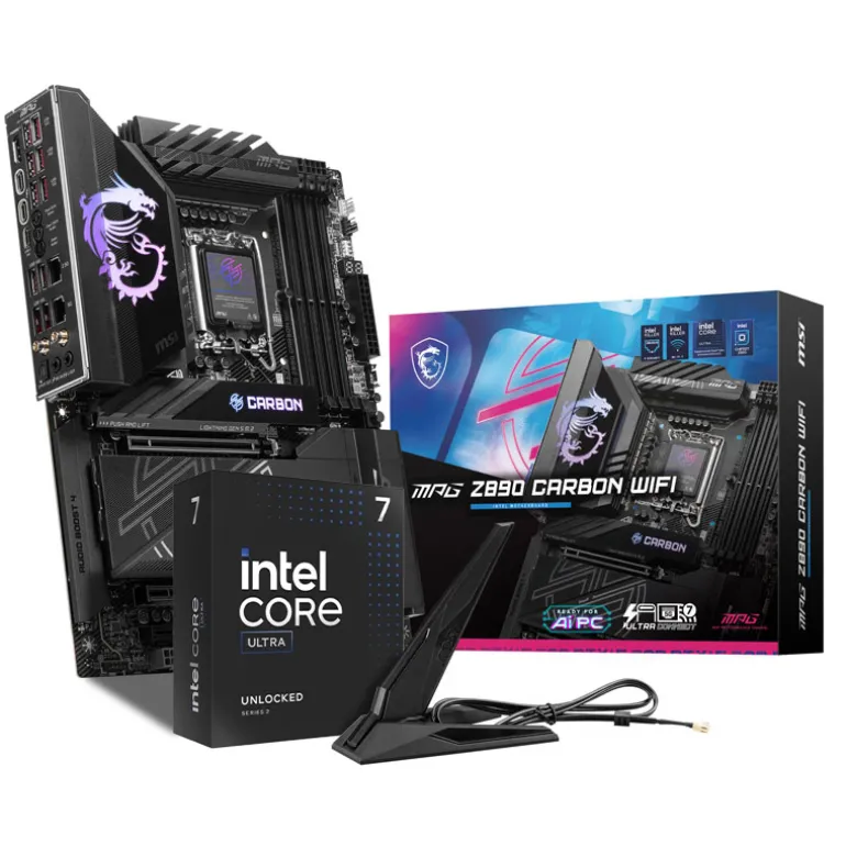 Pack MSI MPG Z890 CARBON WIFI + Intel Core Ultra 7 265KF 5.5GHz Boxed