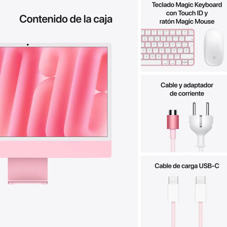 PC Todo En Uno Apple iMac M4 24GB 512GB 24" macOS Rosa