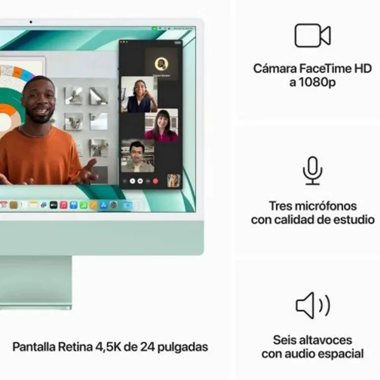 PC Todo En Uno Apple iMac M3 8GB 512GB 24"macOS Touch ID Verde