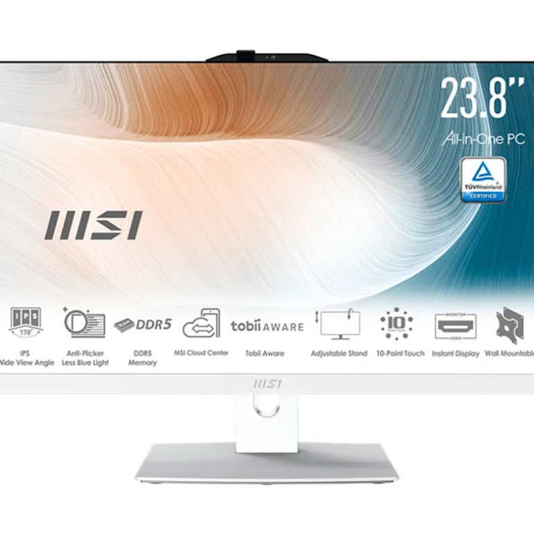 PC Todo En Uno MSI Modern AM242P 1M-2089XEU i5-120U 16GB 512GB 24" FreeDOS Blanco