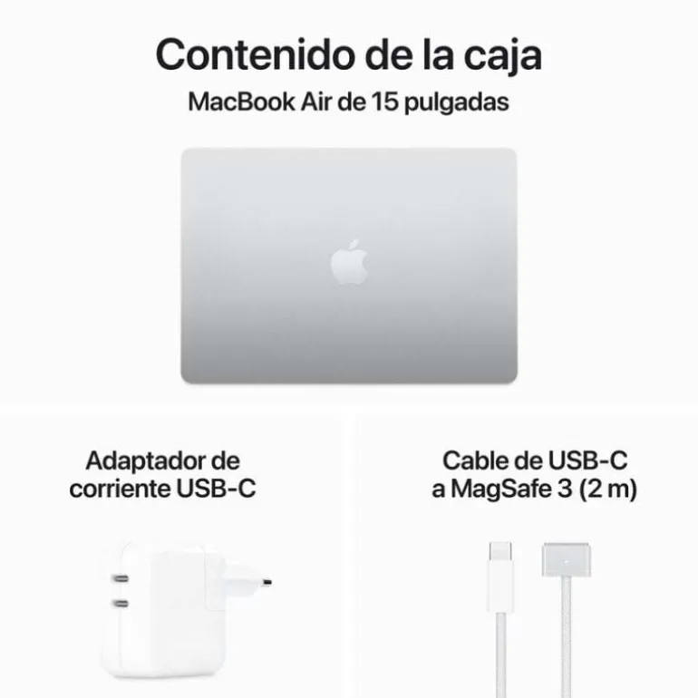 Portátil Apple MacBook Air 15 M3 8GB 256GB 15" macOS Gris Espacial
