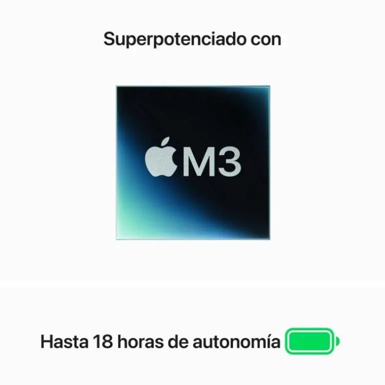 Portátil Apple MacBook Air 13 M3 8GB 256GB 13" macOS Plata