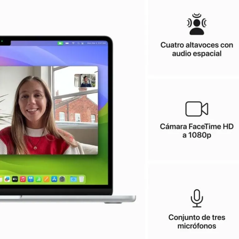 Portátil Apple MacBook Air 13 M3 8GB 256GB 13" macOS Plata