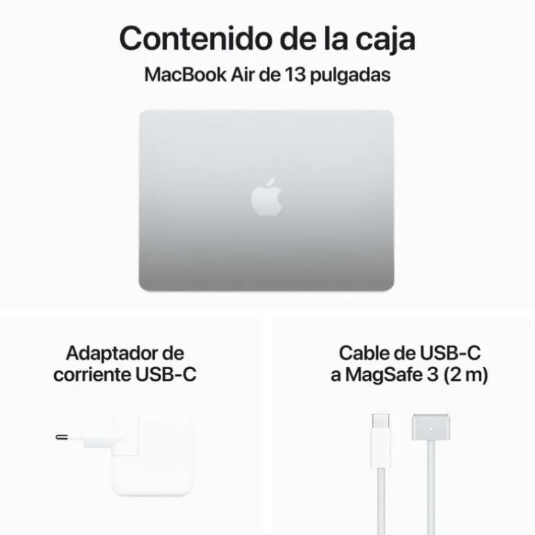 Portátil Apple MacBook Air 13 M3 8GB 256GB 13" macOS Plata