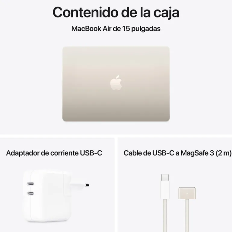 Portátil Apple MacBook Air M4 16GB 256GB 15.3" macOS Blanco Estrella