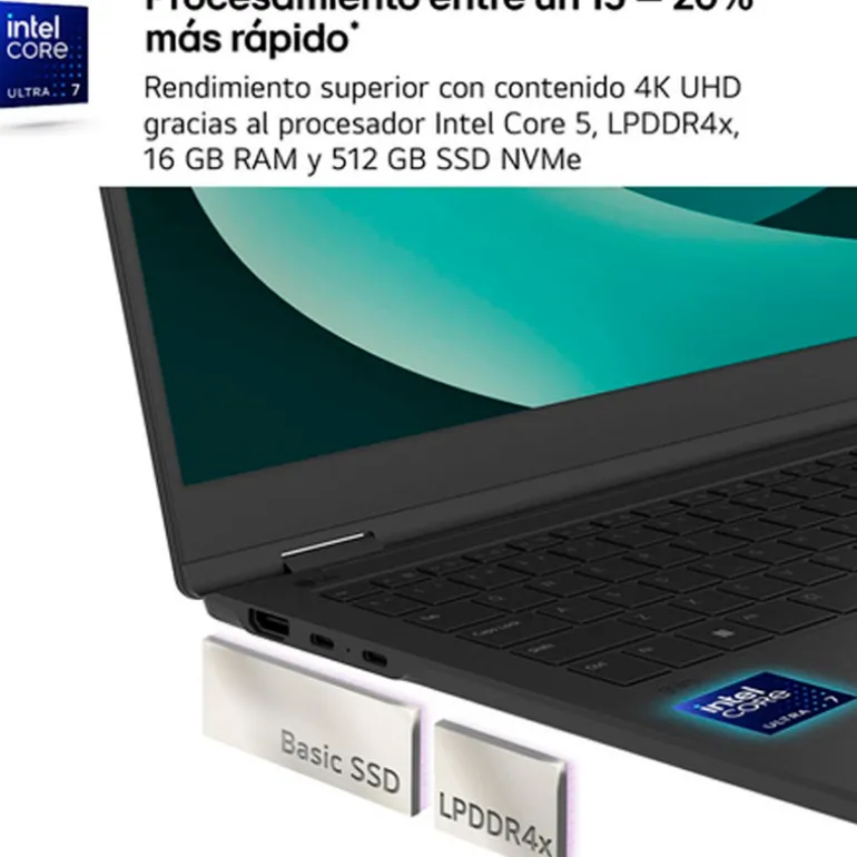 Portátil LG Gram 16Z90R 16Z90RU-G.AP55B i5-1334U 16GB 512GB 16" W11P