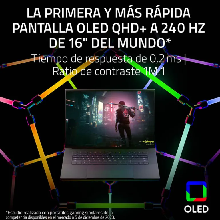 Portátil Razer Blade 16 RZ09 N3-R311 i9-14900HX RTX 4080 32GB 1TB 16" OLED QHD+ W11H