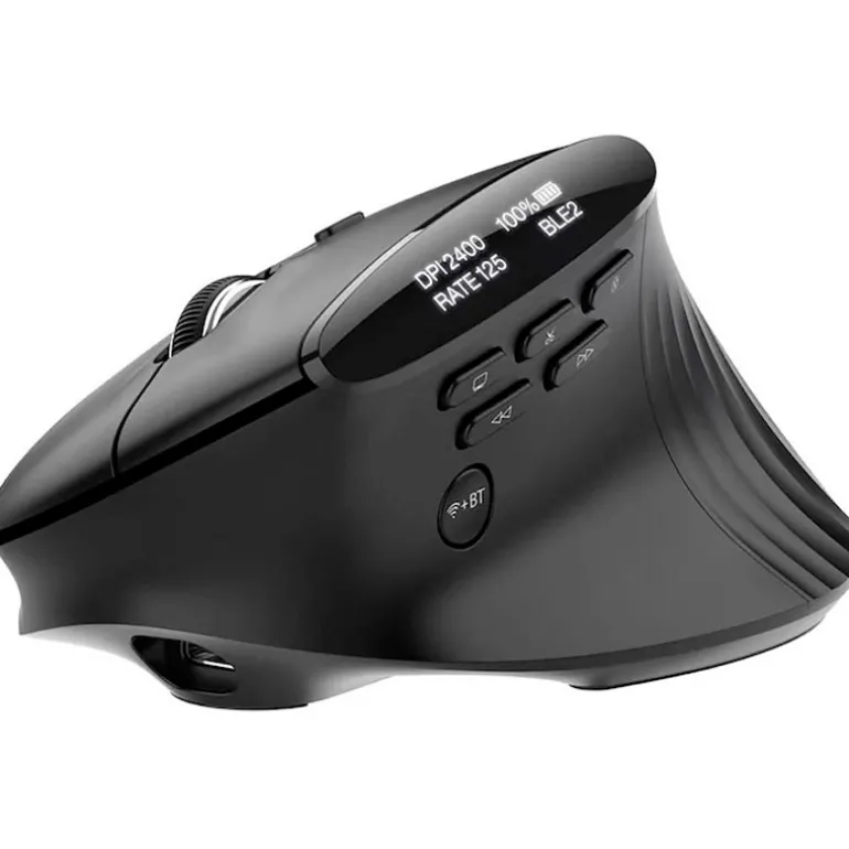 Ratón Acer Smart Fit Vertical 8000 Dpi Wireless LCD Negro