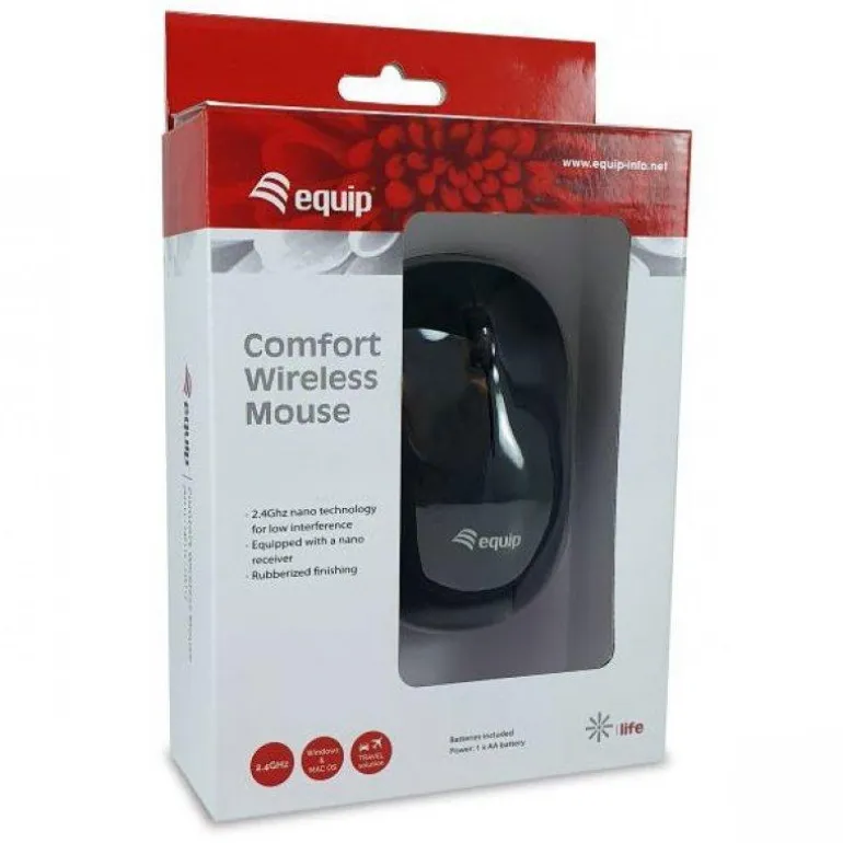 Ratón Equip Comfort 1200 DPI Negro