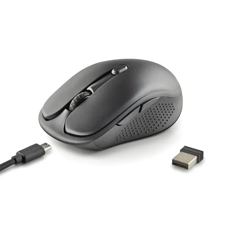 Ratón NGS Evo Rust 1600 Dpi Wireless Negro