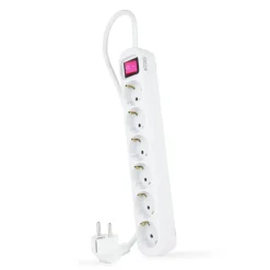 Regleta Nanocable Interruptor 6 Tomas 1.4m Blanco