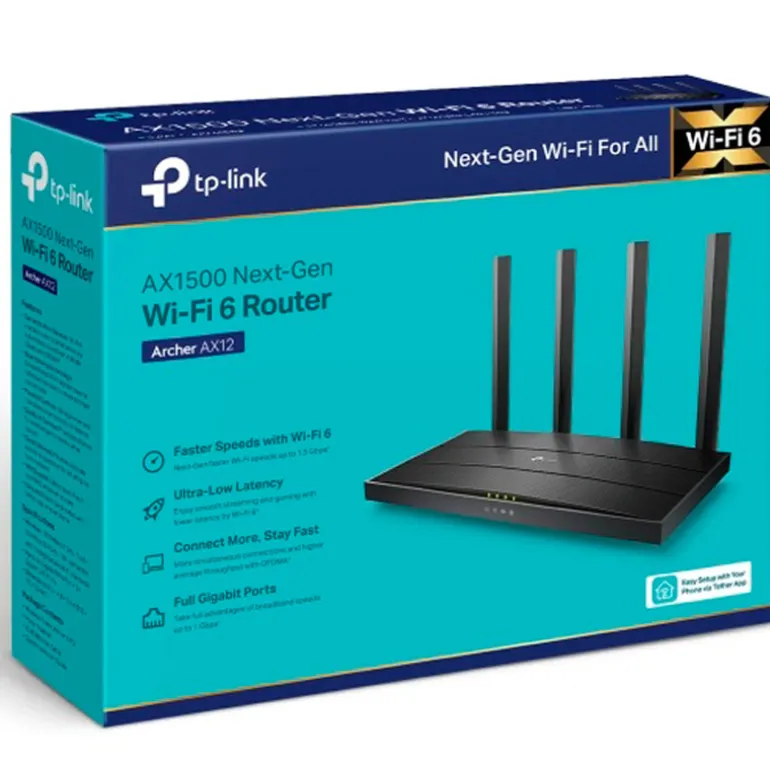 Router TP-Link Archer AX12 Wi-Fi AX1500 Dual Band 4 Puertos