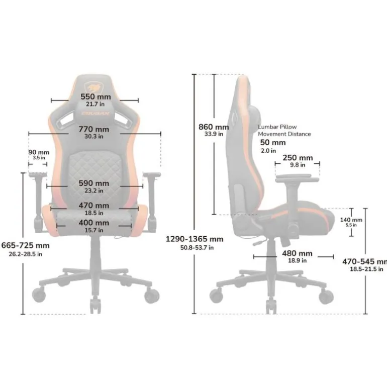 Silla Gaming Cougar Defensor Negro/Dorado