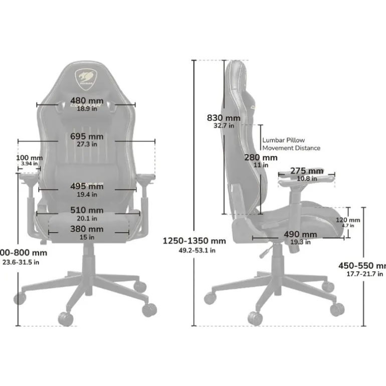 Silla Gaming Cougar Explore Royal Negro/Dorado