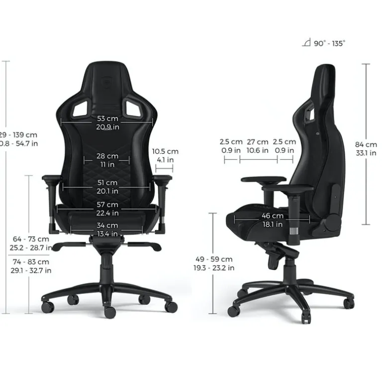 Silla Gaming Noblechairs Epic PU Cuero Negro Dorado