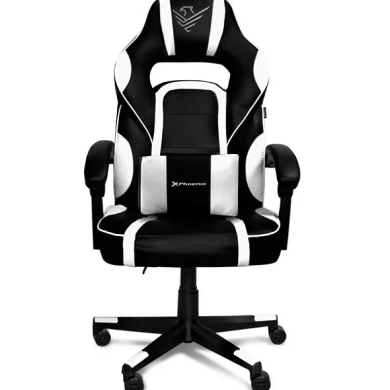 Silla Gaming Phoenix Trophy Cuero Negro/Rojo