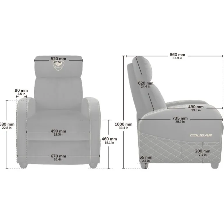 Sillón Gaming Cougar Ranger Elite Jet Gris