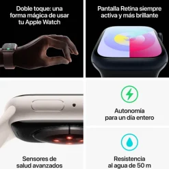 Smartwatch Apple Watch Series 9 45mm Caja Aluminio Rosa Correa Deportiva Rosa M/L