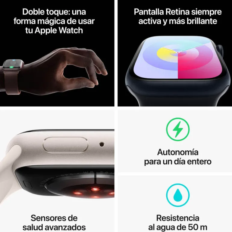 Smartwatch Apple Watch Series 9 45mm Caja Aluminio Rosa Correa Deportiva Rosa M/L