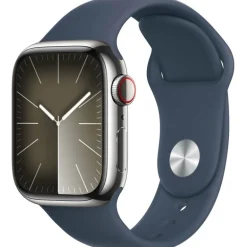 Smartwatch Apple Watch Series 9 41mm Caja Acero Plata Correa Deportiva Azul M/L