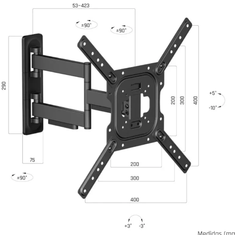 Soporte TV iggual SPTV09-L De Pared Full 23"-65" 35kg