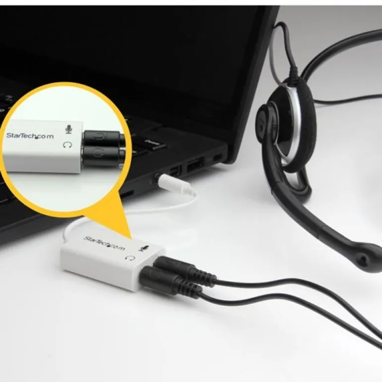 Startech Adaptador Auriculares Micrófono Mini-Jack 3.5mm 4 Pines Conectores Auriculares - Adaptador