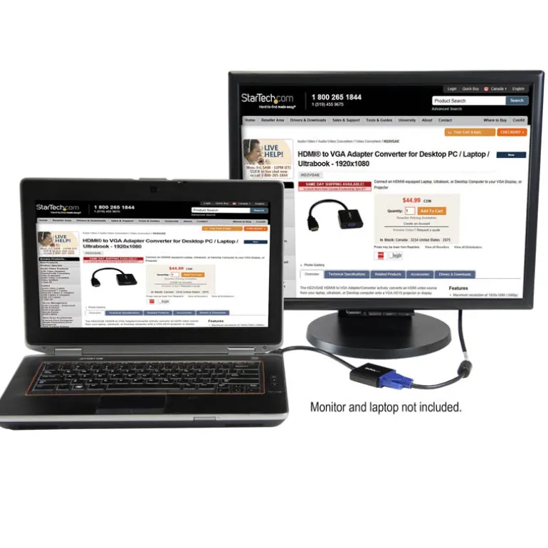 StarTech Conversor Escritorio/Laptop/Ultrabook 1920x1080 HDMI/VGA - Adaptador