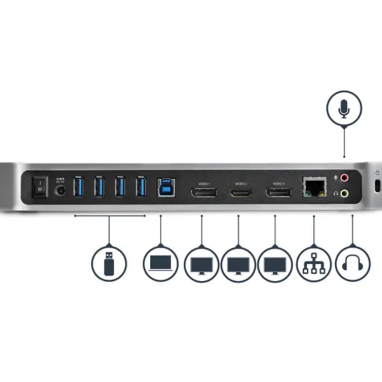 StarTech Dock USB 3.0 Tres Monitores / HDMI / DisplayPort - Docking Station