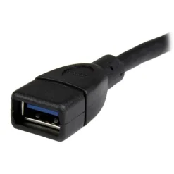 Startech Extensor USB 3.0 - USB 3.0 SuperSpeed 15cm Negro - Cable USB