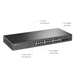 Switch TP-Link SG3428 JetStream 24 Puertos Gigabit L2