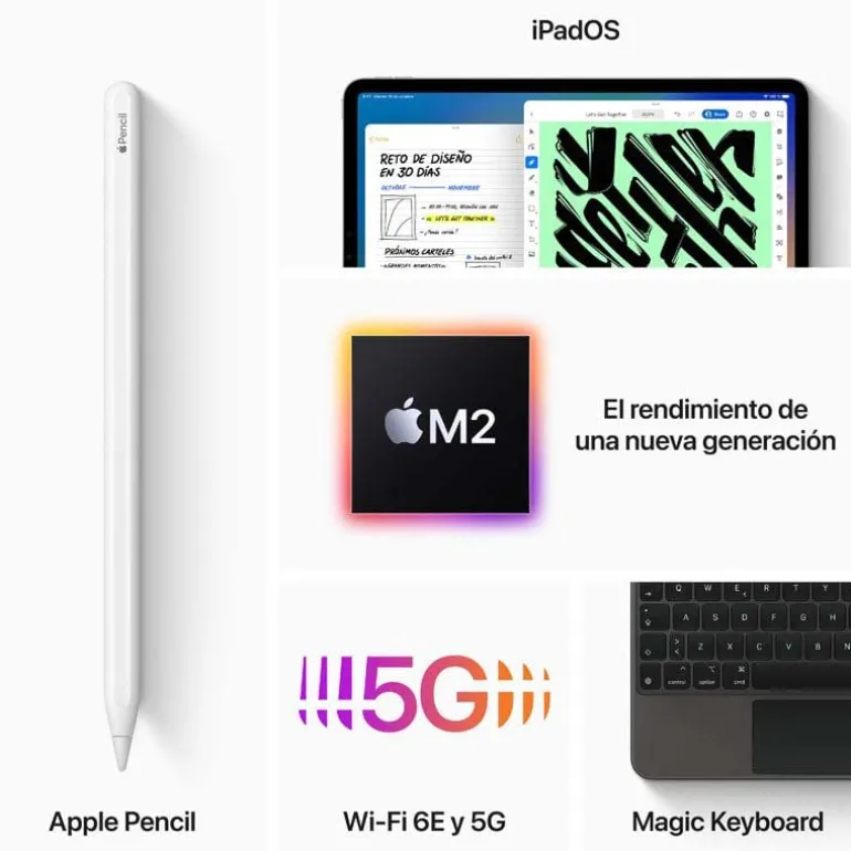 Tablet Apple iPad Pro 2022 12.9" M2 8GB 512GB Wi-Fi Plata