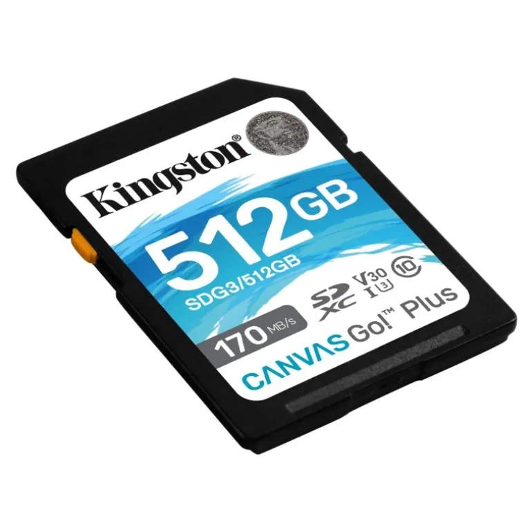 Tarjeta Memoria Kingston Canvas Go! Plus 512GB Clase 10 U3 V30