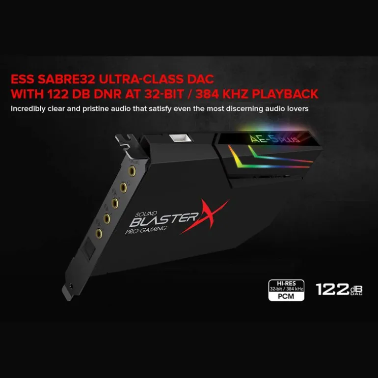 Tarjeta de Sonido Creative Sound BlasterX AE-5 Plus Hi-Res Gaming