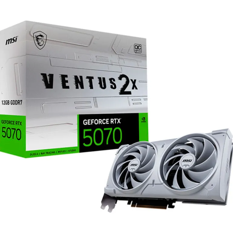 Tarjeta Gráfica MSI GeForce RTX 5070 GAMING TRIO OC WHITE 12GB GDDR7 DLSS4