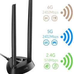 Tarjeta Red Cudy WE3000 AX5400 Wi-Fi 6 Bluetooth 5.2