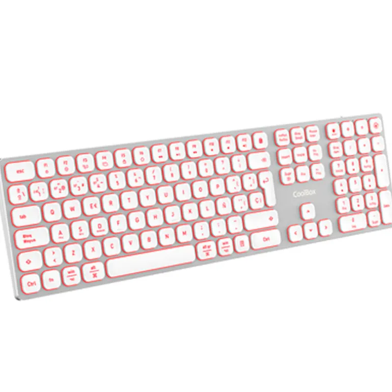 Teclado Coolbox Moonlight B431 ISO-ES Retroiluminado Inalambrico Blanco