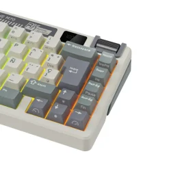 Teclado Gaming Royal Kludge RKM70 ISO-ES RGB Hot-Swappable Switch Beige Wireless Cyan Purple