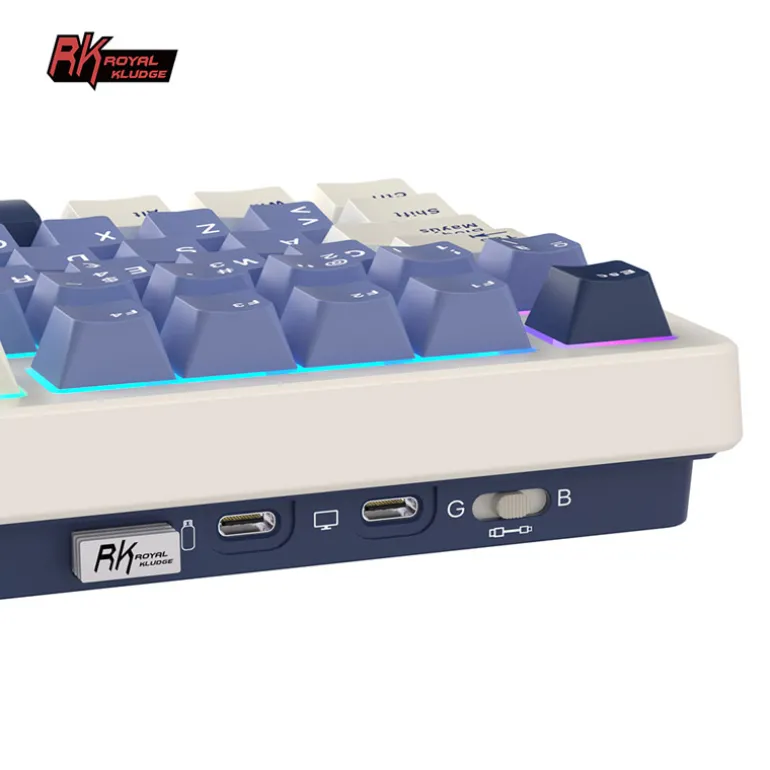 Teclado Gaming Royal Kludge RKS85 ISO-ES RGB Hot-Swappable Switch Beige Wireless Horizon Blue