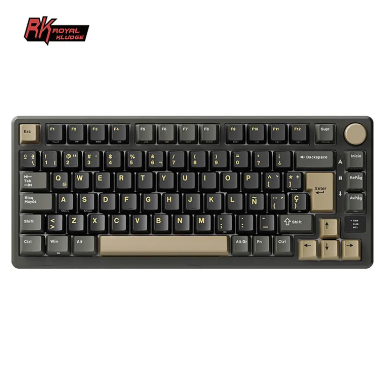 Teclado Gaming Royal Kludge RKM75 ISO-ES Hot-Swappable Switch Brown Wireless Phantom