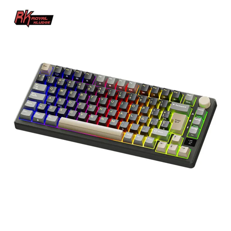 Teclado Gaming Royal Kludge RKM75 ISO-ES Hot-Swappable Switch Brown Wireless Phantom