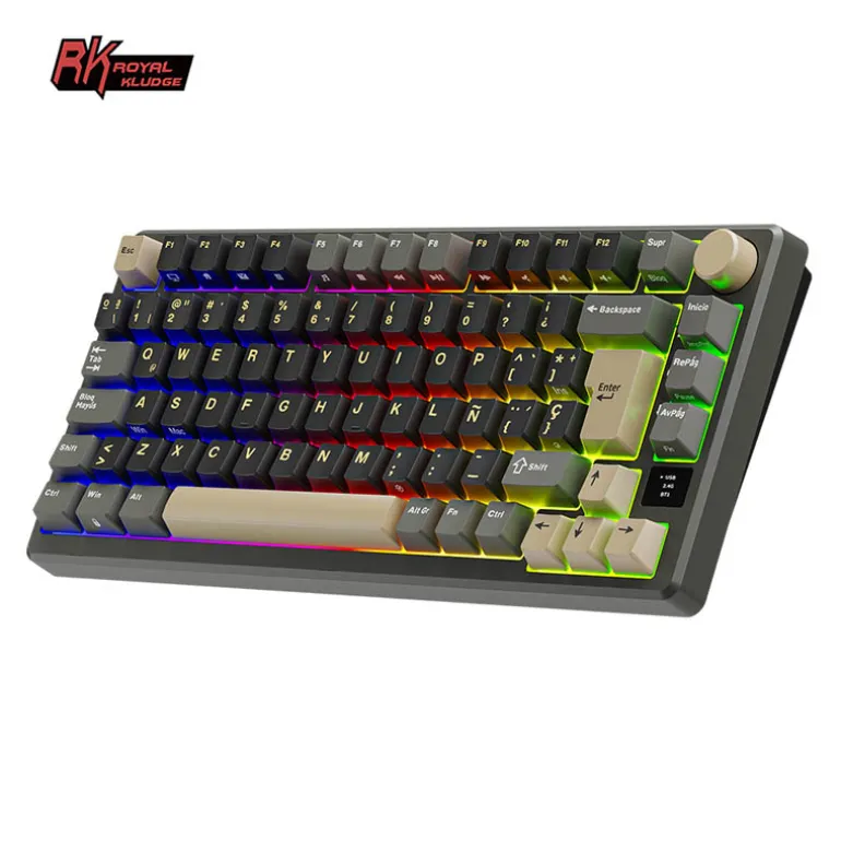 Teclado Gaming Royal Kludge RKM75 ISO-ES Hot-Swappable Switch Brown Wireless Phantom
