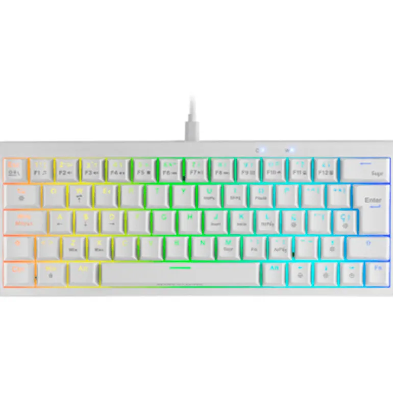 Teclado Mars Gaming MKMINIPRO ISO-ES RGB Hot-Swappable SKN Yellow Switch Blanco