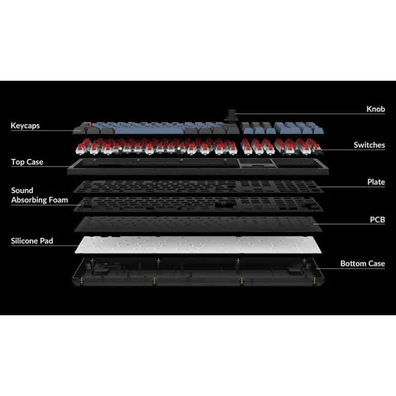 Teclado para Mac y Windows Keychron V6 ISO-ES RGB Hot-Swappable Switch K Pro Red