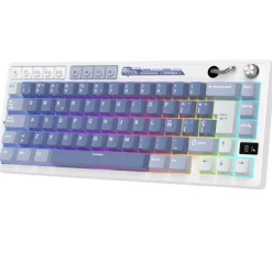 Teclado para Mac y Windows Royal Kludge RKM65 ISO-ES RGB Hot-Swappable Switch Beige Wireless Ocean Blue